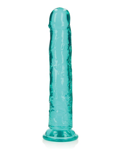 Shots RealRock Realistic Crystal Clear 10" Straight Dildo - Turquoise