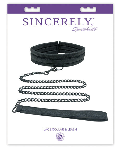 Sincerely Lace Collar & Leash - Black