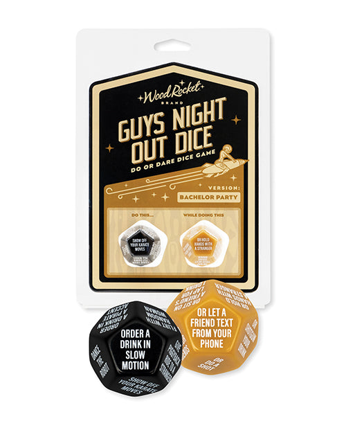 '=Wood Rocket Guys Night Out Do or Dare Dice Game - Black