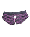 Strap U Lace Envy Crotchless Panty Harness - 3XL Purple