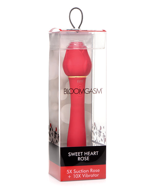 Inmi Bloomgasm Sweet Heart Rose 5X Suction Rose & 10X Vibrator - Red