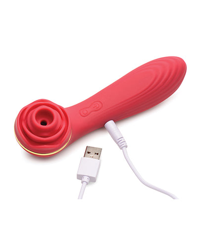Inmi Bloomgasm Passion Petals 10X Silicone Suction Rose Vibrator - Red