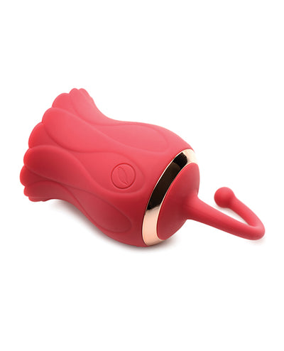Inmi Bloomgasm Royalty Rose Textured Suction Clit Stimulator - Red